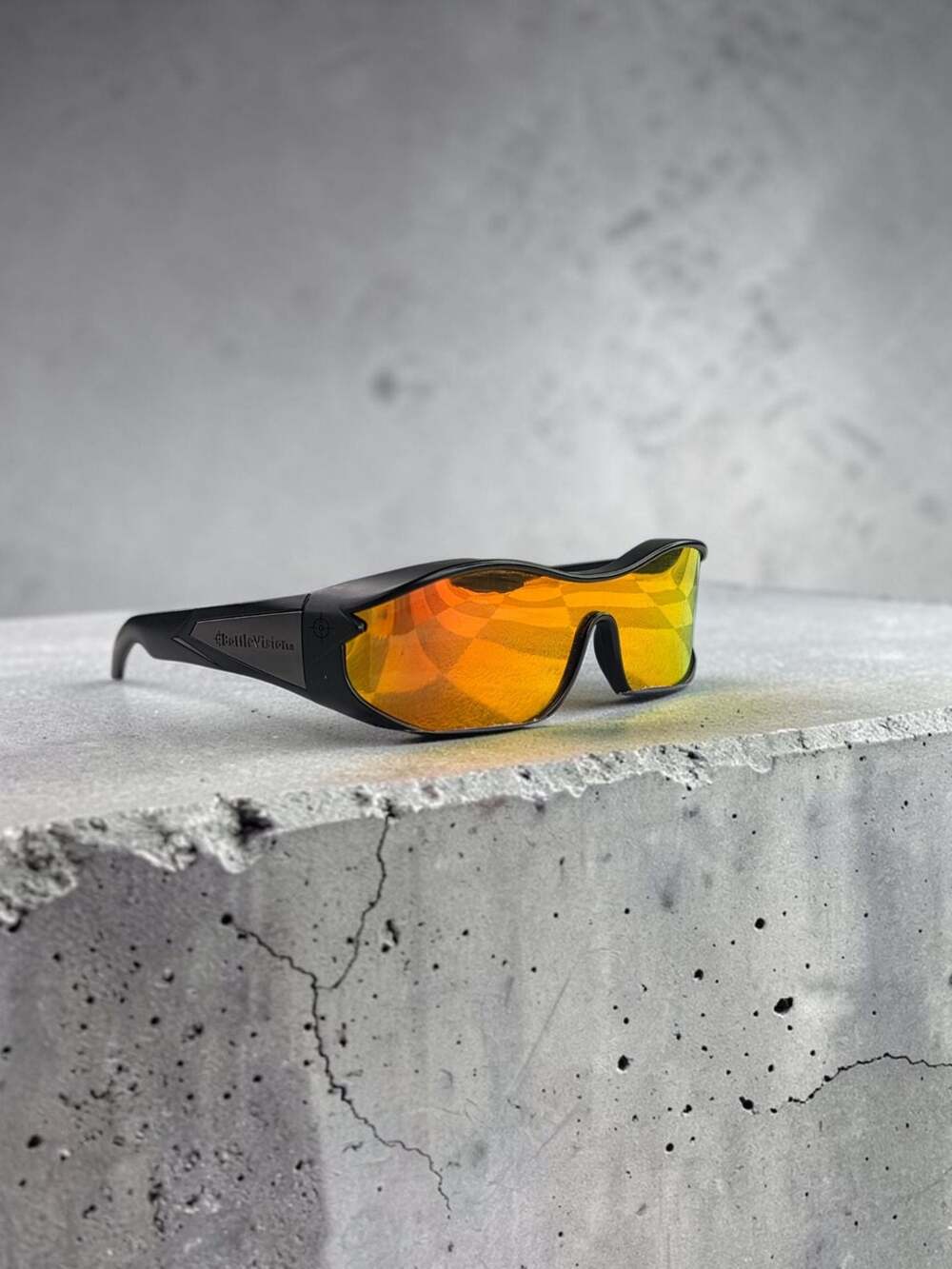 BattleVision HD Wrap-Around Polarized Sunglasses with Amber Tint Lenses